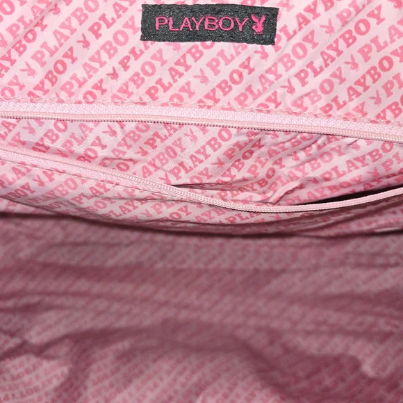 Vintage 90s Playboy Black White Gold Duffel Overnight Gym LARGE Travel Bag Class - Picture 12 of 14